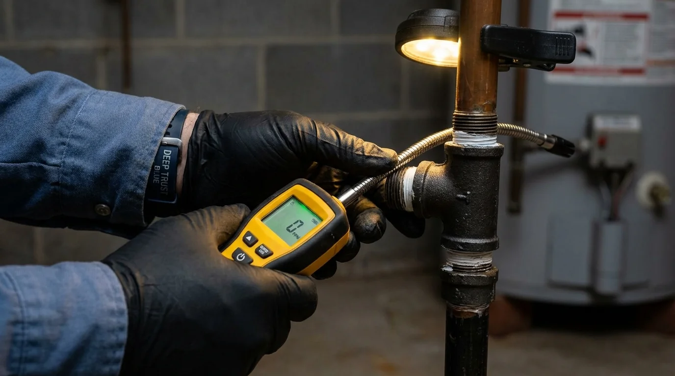 Gas leak detection with electronic sniffer by Johns Plumbing LLC in La Mesa