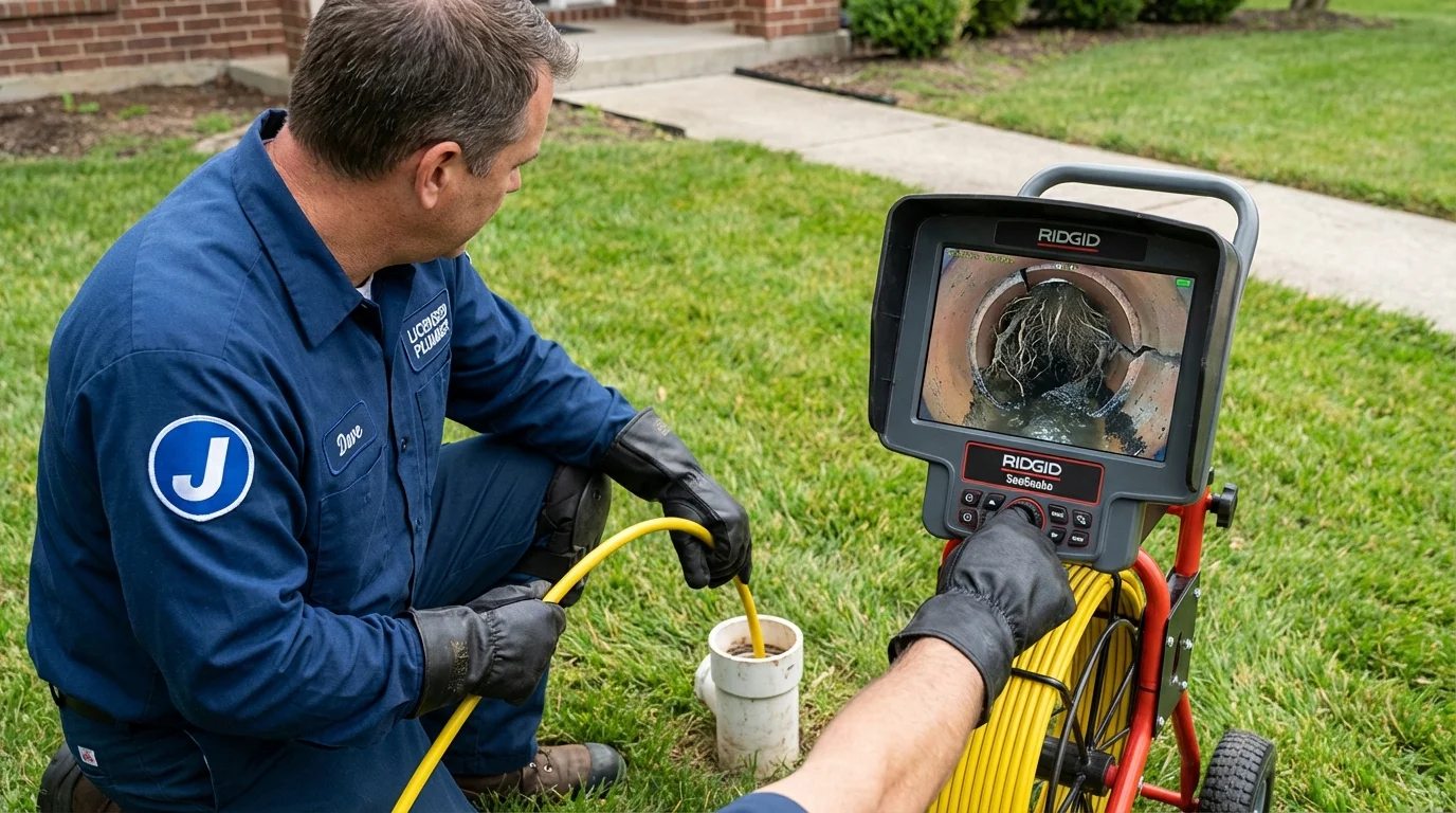 Sewer camera inspection being performed by Johns Plumbing LLC in La Mesa